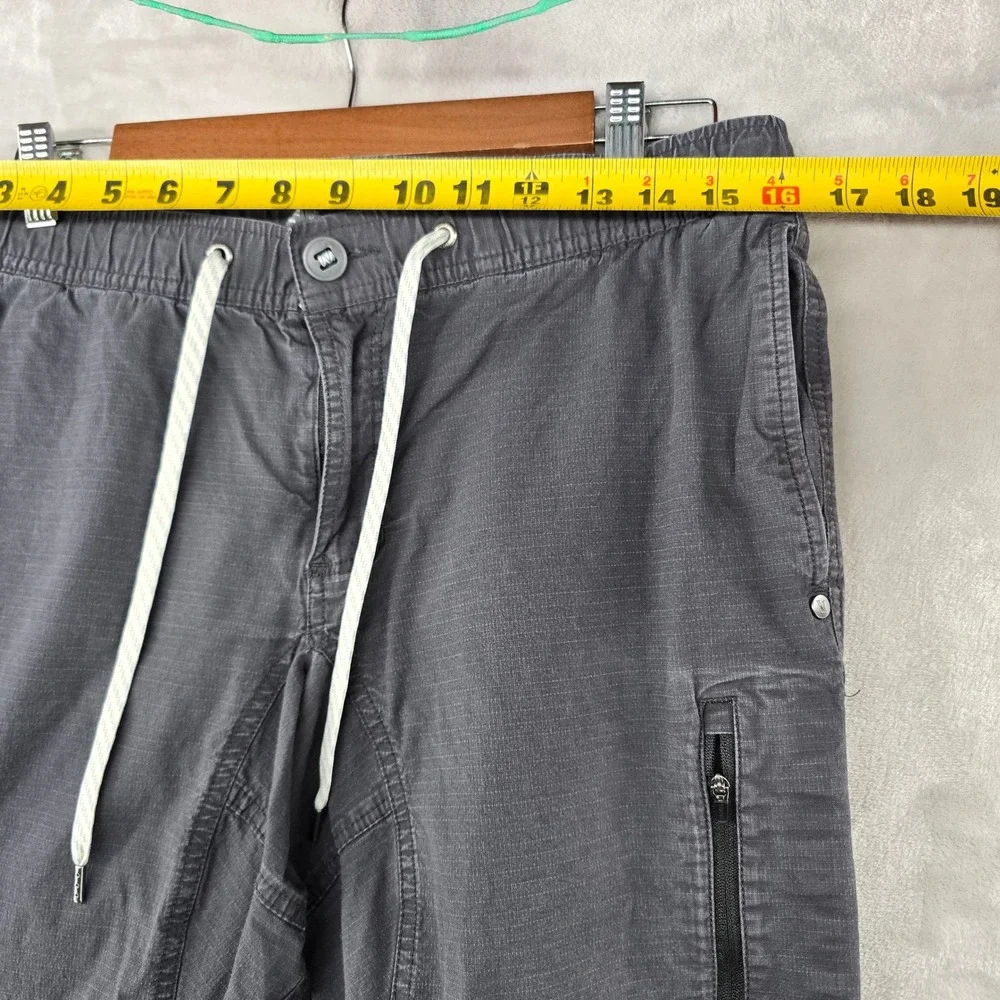 Vuori Ripstop Climber Pants Mens Large Charcoal Gray Elastic Waist Cargo Jogger